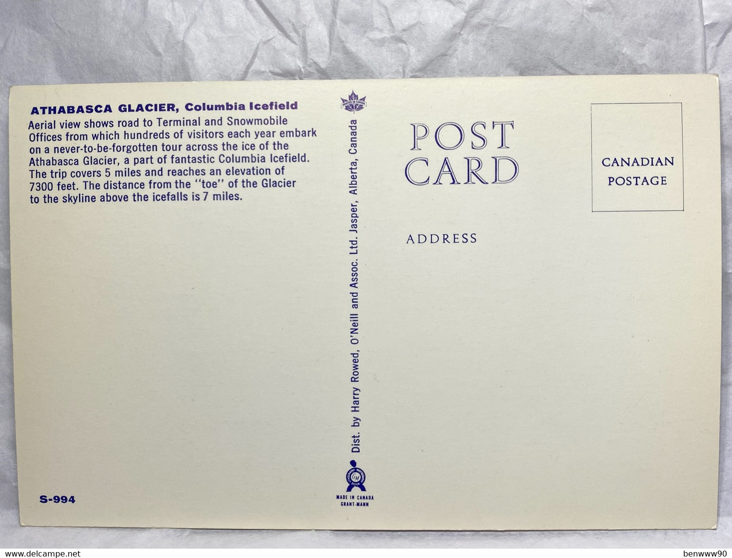 Athabasca Glacier And Snowmobiles, Jasper, Alberta, Unused, Canada Postcard - Jasper