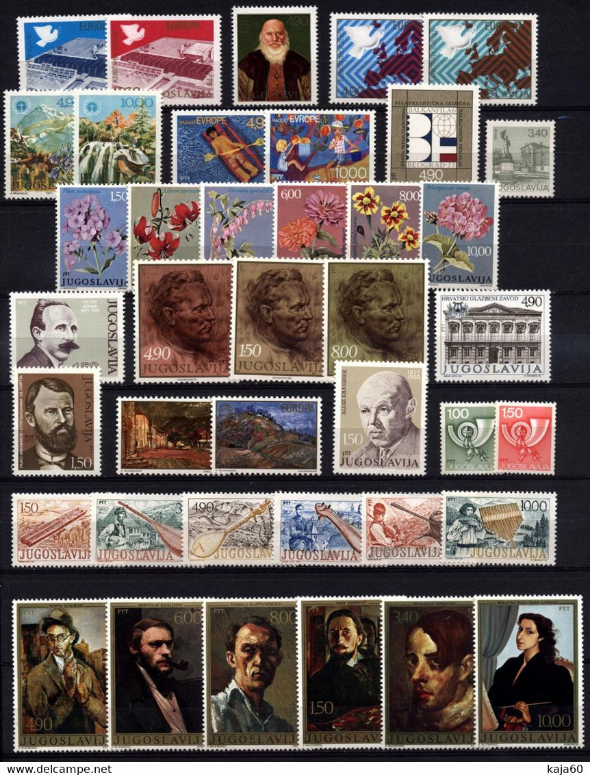 Yugoslavia 1977 Complete Year MNH - Ungebraucht