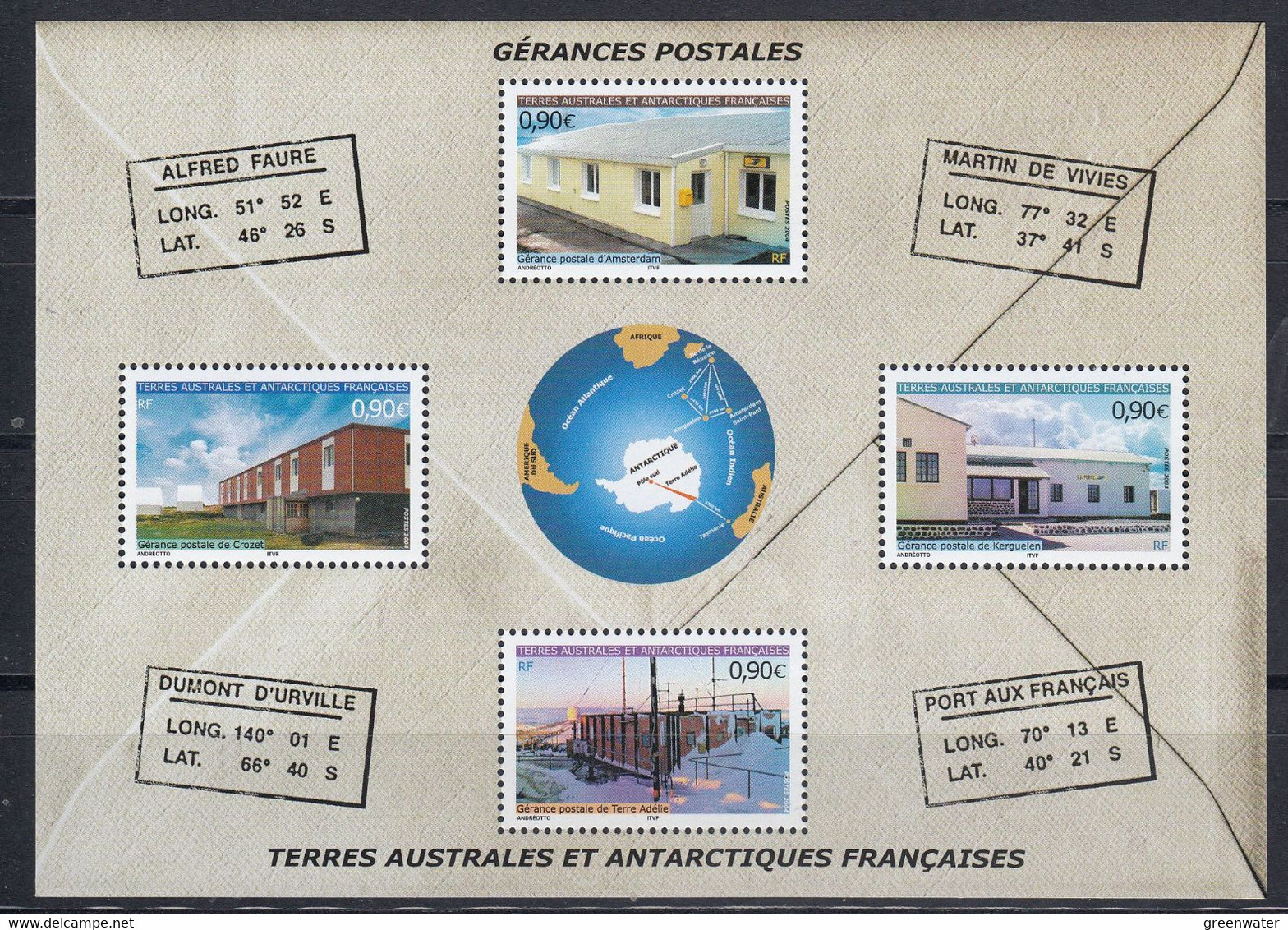 TAAF 2004 Gerances Postales M/s ** Mnh (51701) - Blocs-feuillets