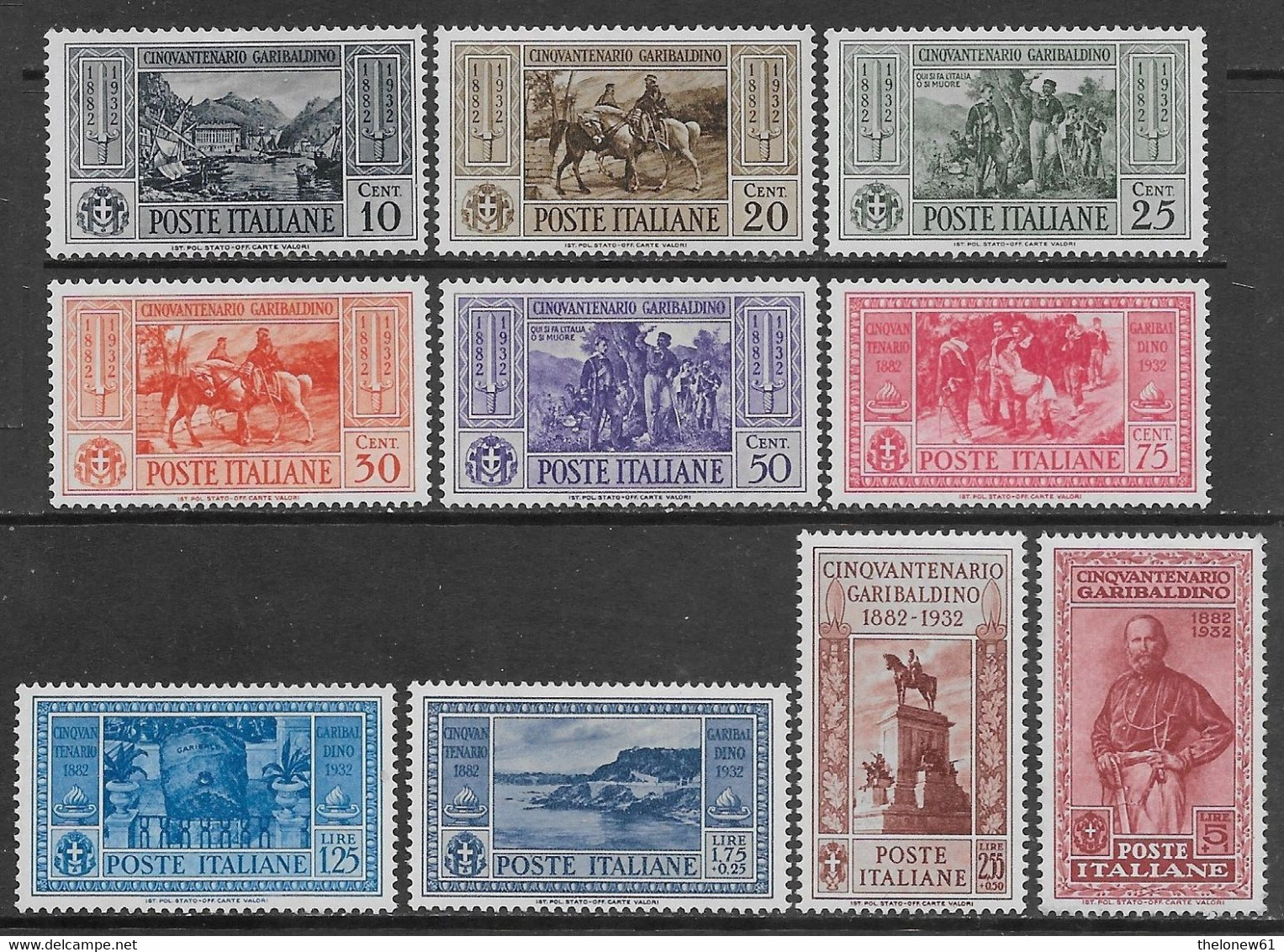 Italia Italy 1932 Regno Garibaldi Sa N.315-324 Completa Nuova MH * - Nuovi