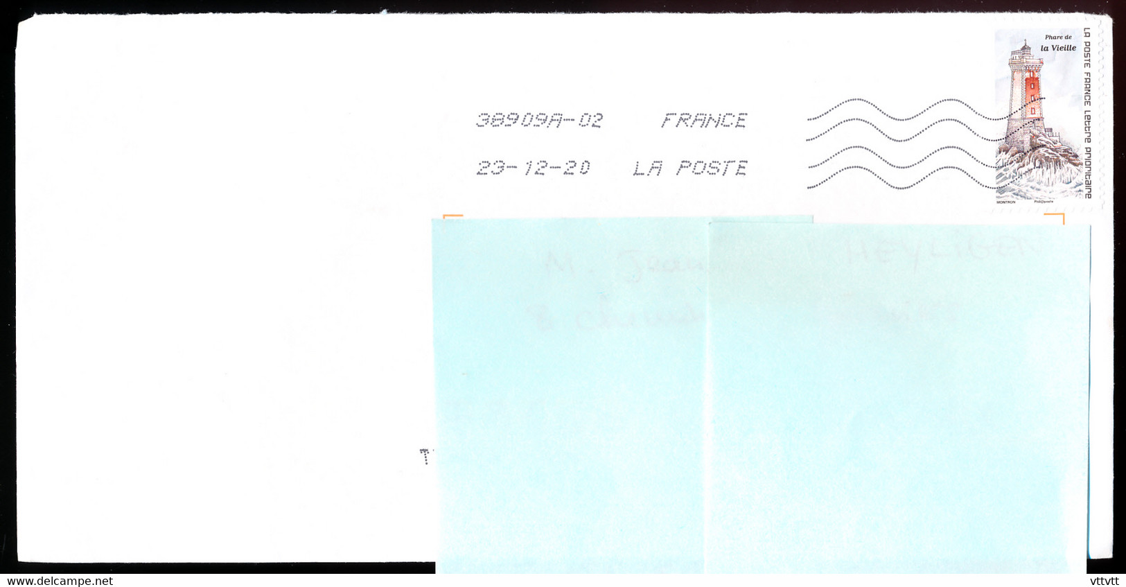 Timbre Postal Adhésif (2020) "Phares, Repères  De Nos Côtes, Phare De La Vieille" Seul Sur Lettre - 1961-....