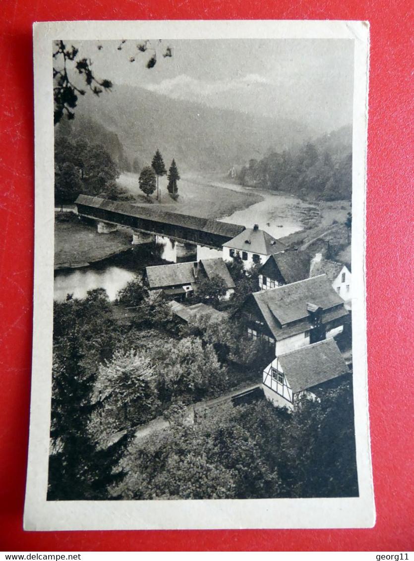 Saalburg - 500 Jahre Alte Holzbrücke A.d. Saale - Winterhilfswerk 1933/1934- Kleinformat - DDR Thüringen - Schleiz