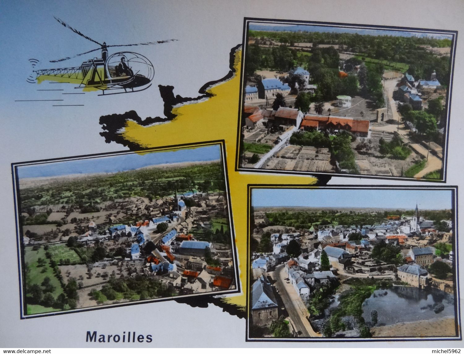 MAROILLES CARTE MULTI VUES LAPIE AVEC HELICOPTERE - Other & Unclassified