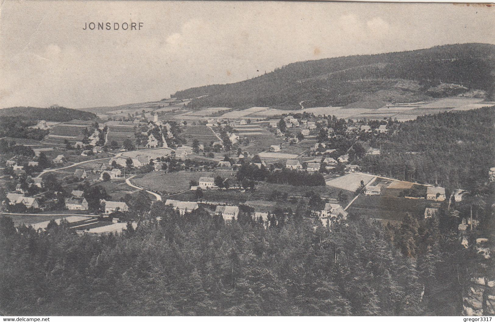 3477) JONSDORF - Sehr Alte Ansicht über Ort Mit HAUS DETAILS U. Straßen  05.11.1943 ZITTAU 2 Feldpost - Jonsdorf