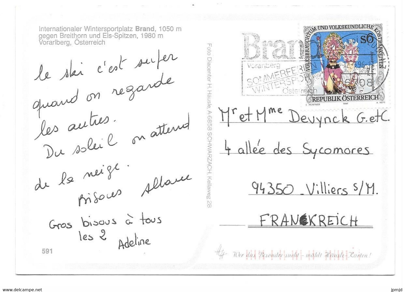 BRAND Gegen Breithorn Und Els-Spitzen, Voralberg - Foto H. Häussle Nr. 591 - 1996 - Brandertal