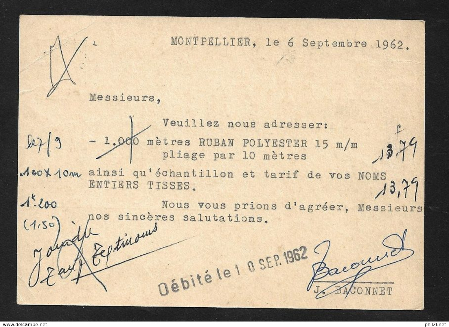 Entier CP N° 1233-CP1  V. LABBE Montpellier Le 6/9/1962 Flamme "Visitez La Grotte- Merveilleuse- Des Demoiselles  B/TB - Standard Postcards & Stamped On Demand (before 1995)
