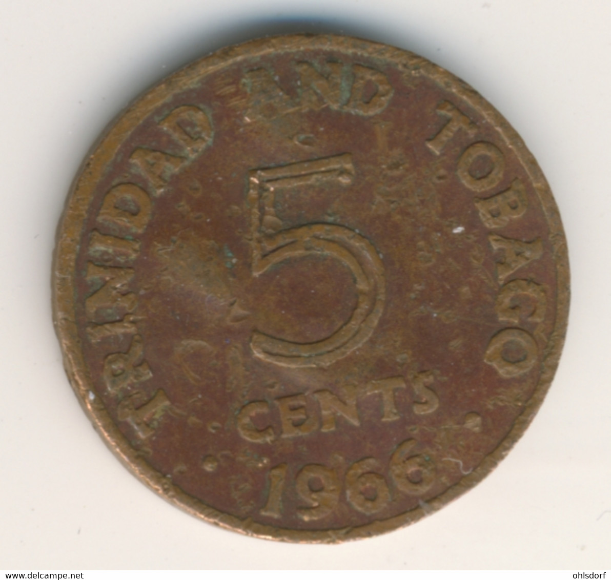TRINIDAD & TOBAGO 1966: 5 Cents, KM 2 - Trinidad & Tobago