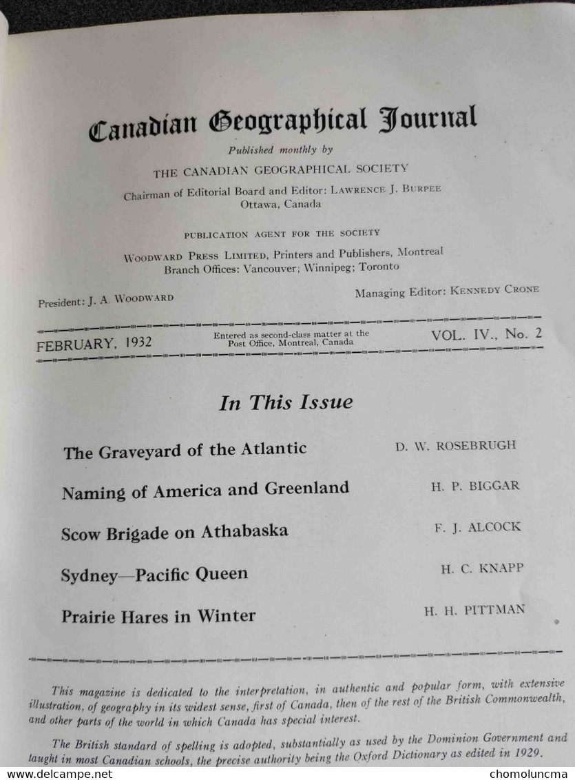 Canadian Geographical 1932 Sable Island Graveyard Of Atlantic The Naming Of America And Greenland Athabaska Sydney Hare - Aardrijkskunde