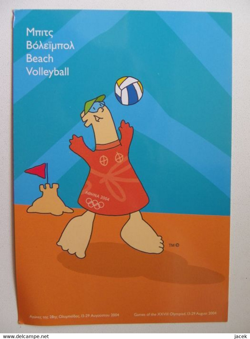 Athens Olympics  2004  / Beach Volleyball /  Greek Postcard - Volleyball