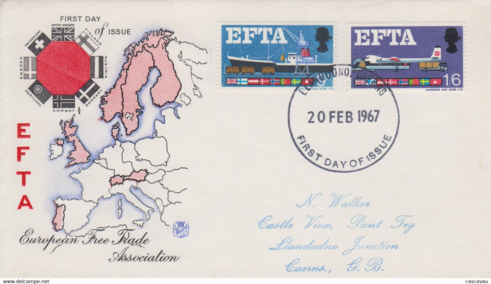 Enveloppe  FDC   1er  Jour   GRANDE  BRETAGNE   EFTA   1967 - 1952-1971 Pre-Decimale Uitgaves