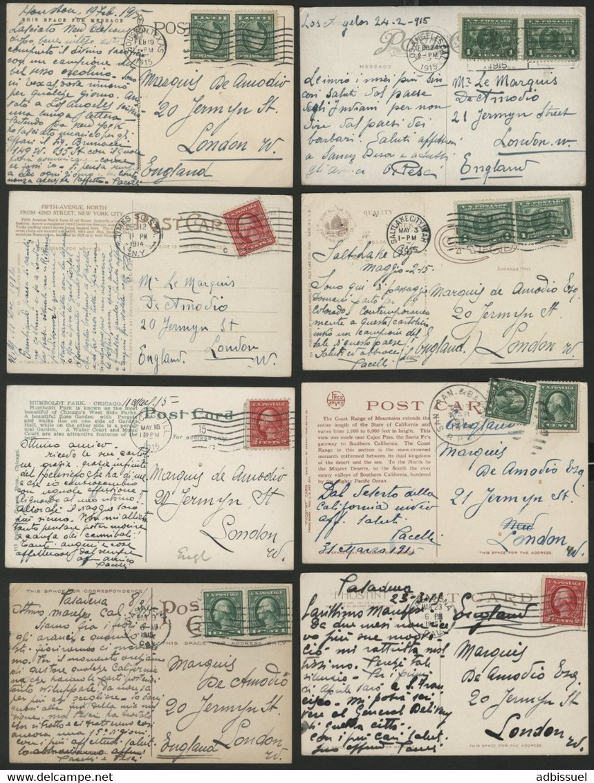 Set Of 27 Postcards Written In 1914 - 1915 With Various Themes. All Written To The "Marquis De Amodio" In London. - Other & Unclassified