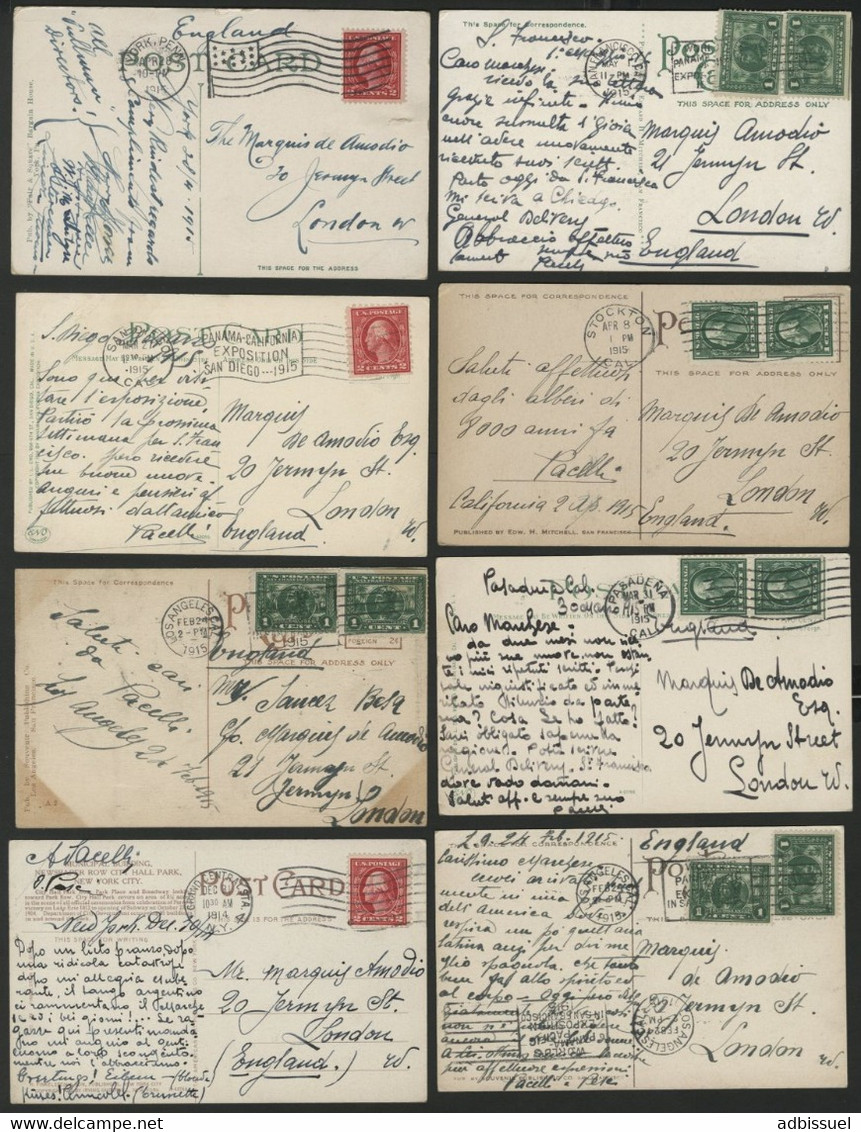 Set Of 27 Postcards Written In 1914 - 1915 With Various Themes. All Written To The "Marquis De Amodio" In London. - Autres & Non Classés