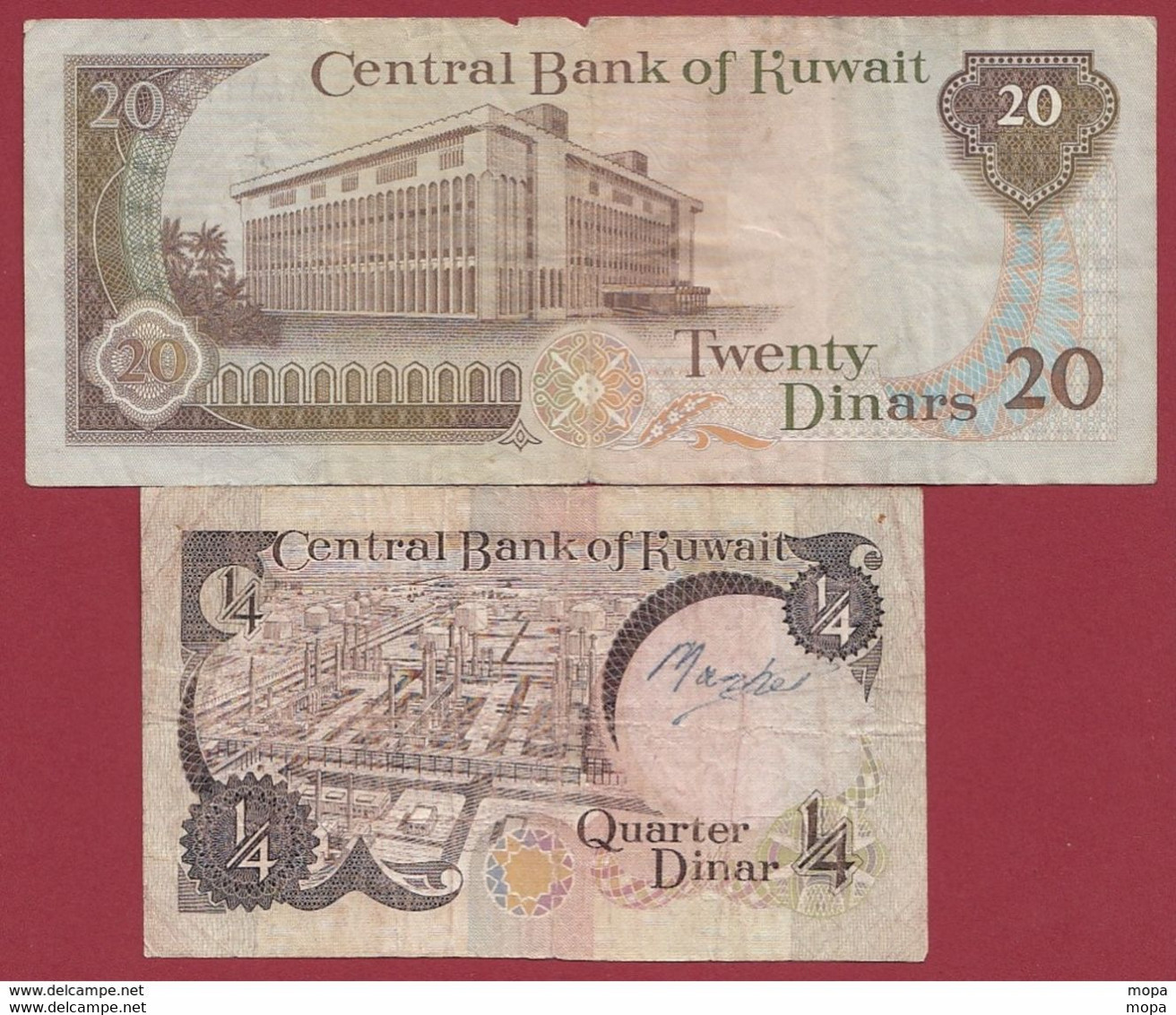 Koweit 2 Billets Dans L 'état (20 Dinars 1986/91--(Sign 6) FORTE COTE EN UNC) (87) - Koweït