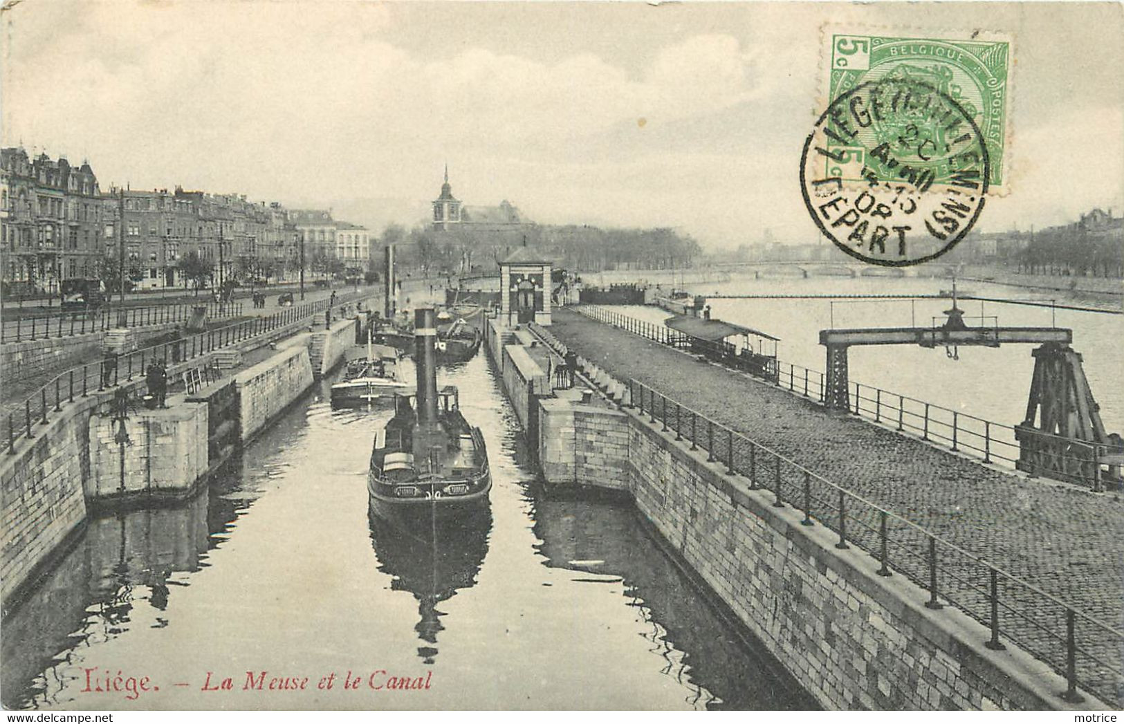 LIEGE - La Meuse Et Le Canal, Un Remorqueur. - Remorqueurs