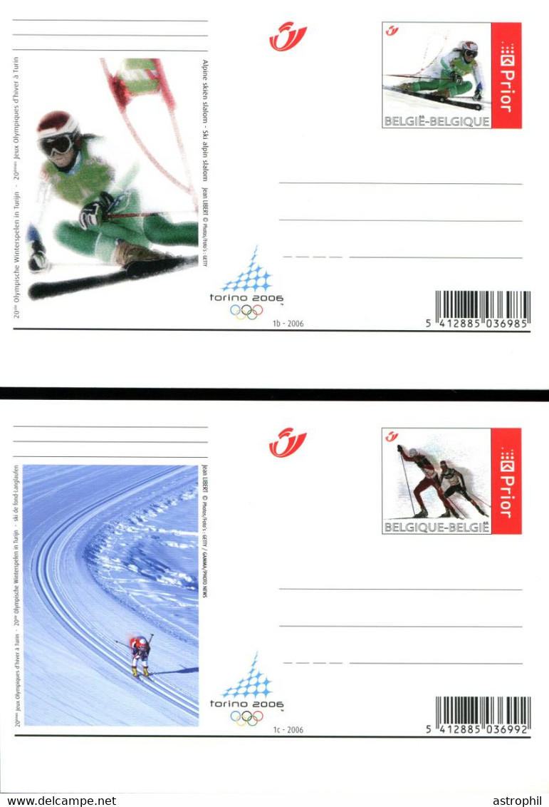 11206511 BE 20060123; N°2006-1a; JO Hiver Turin, Curling, Ski, Patinage, Luge; 5cpi Cob BK144à148 - Invierno 2006: Turín