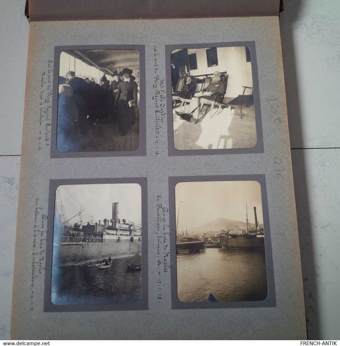 ALBUM PHOTO VOYAGE BATEAU PRINZ REGENT LUITPOLD NAPLES ALEXANDRIE PYRAMIDE HELIOPOLIS KAFR EL DAWWAR 1913 - Albums & Collections