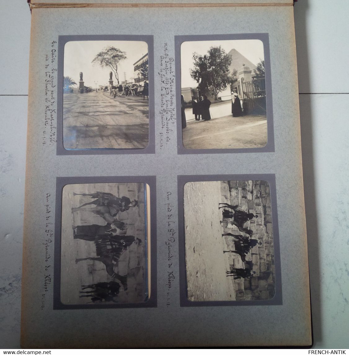 ALBUM PHOTO VOYAGE BATEAU PRINZ REGENT LUITPOLD NAPLES ALEXANDRIE PYRAMIDE HELIOPOLIS KAFR EL DAWWAR 1913 - Albums & Verzamelingen