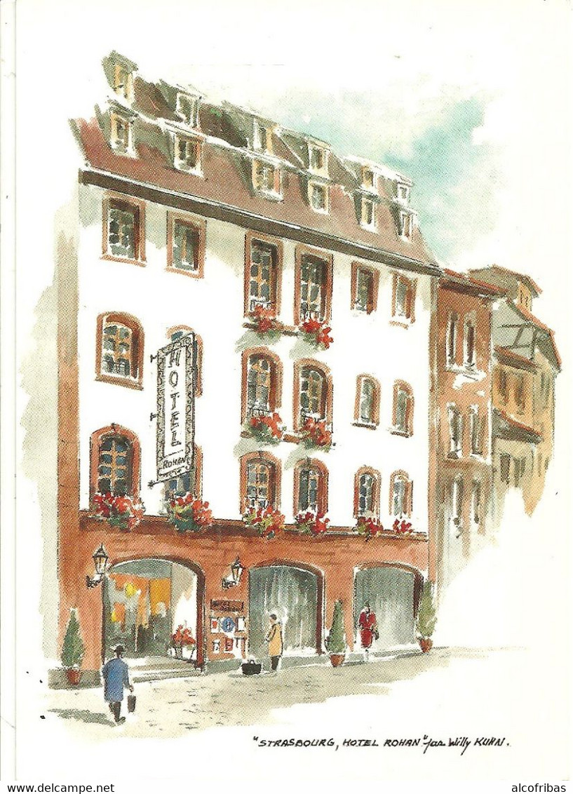 67 CPM   Strasbourg Hotel Des Rohan Willy Kuhn  Illustrateur Aquarelle Repro - Andere & Zonder Classificatie