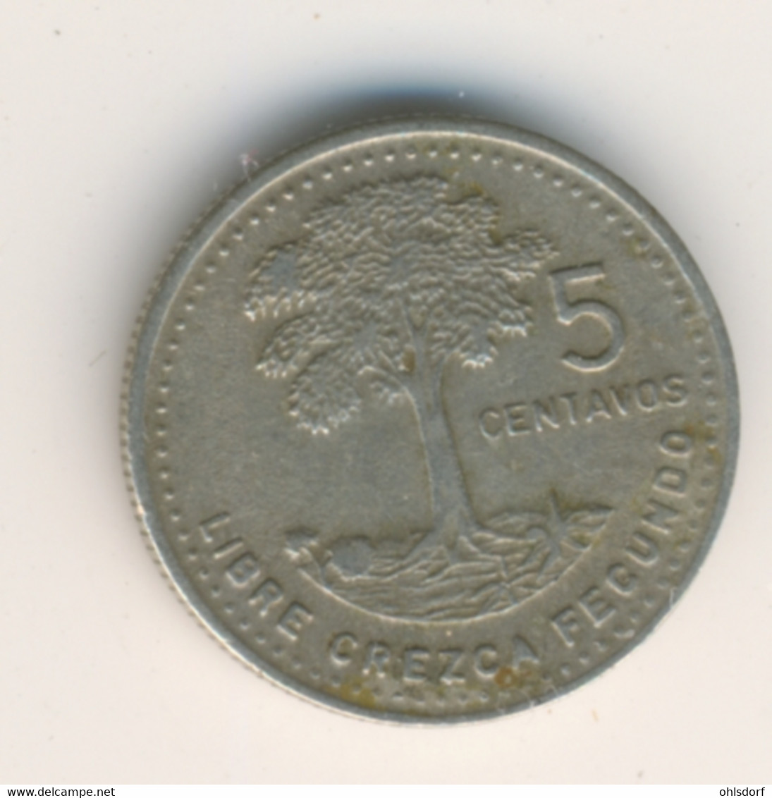 GUATEMALA 1987: 5 Centavos, KM 276 - Guatemala