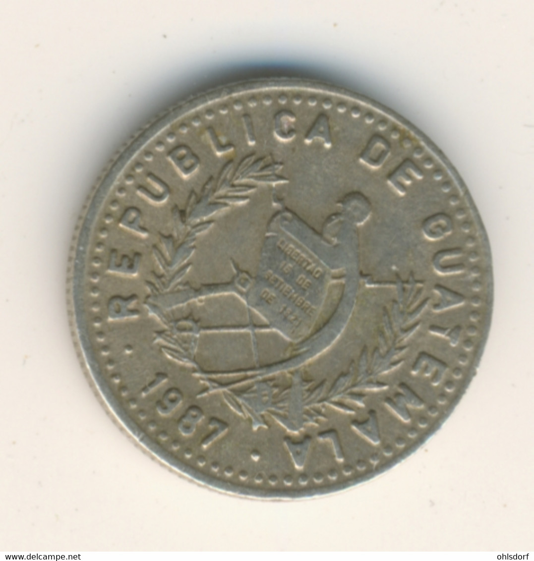 GUATEMALA 1987: 5 Centavos, KM 276 - Guatemala