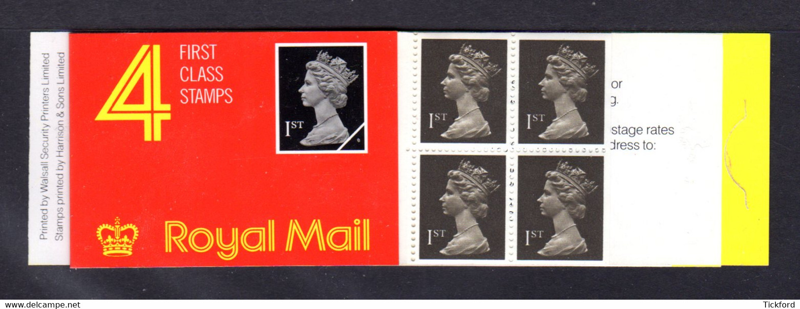 GRANDE-BRETAGNE 1989 - Carnet Yvert C1395-1 - SG HB2 - NEUF** MNH - Barcode Booklet With 4 NVI 1st Class Stamps - Markenheftchen