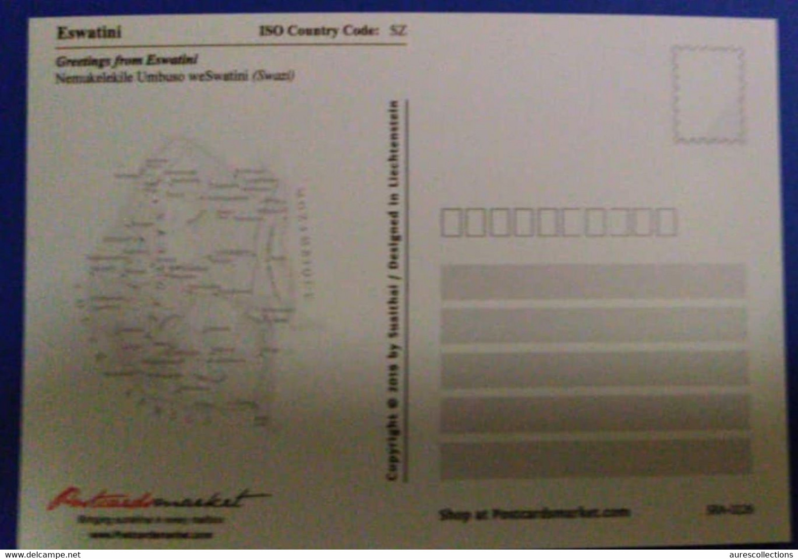 ESWATINI SWAZILAND POSTCARD - MAP - RARE - Swasiland