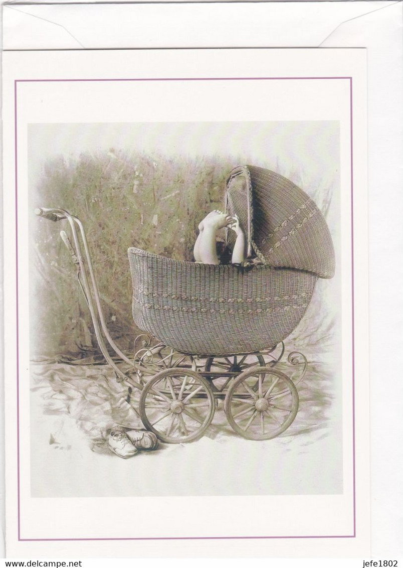 Postogram 110 / 97 - Kinderkoets - Tony Stone, G. Jamper - Baby In Charriot - Baby Shoes - Postogram