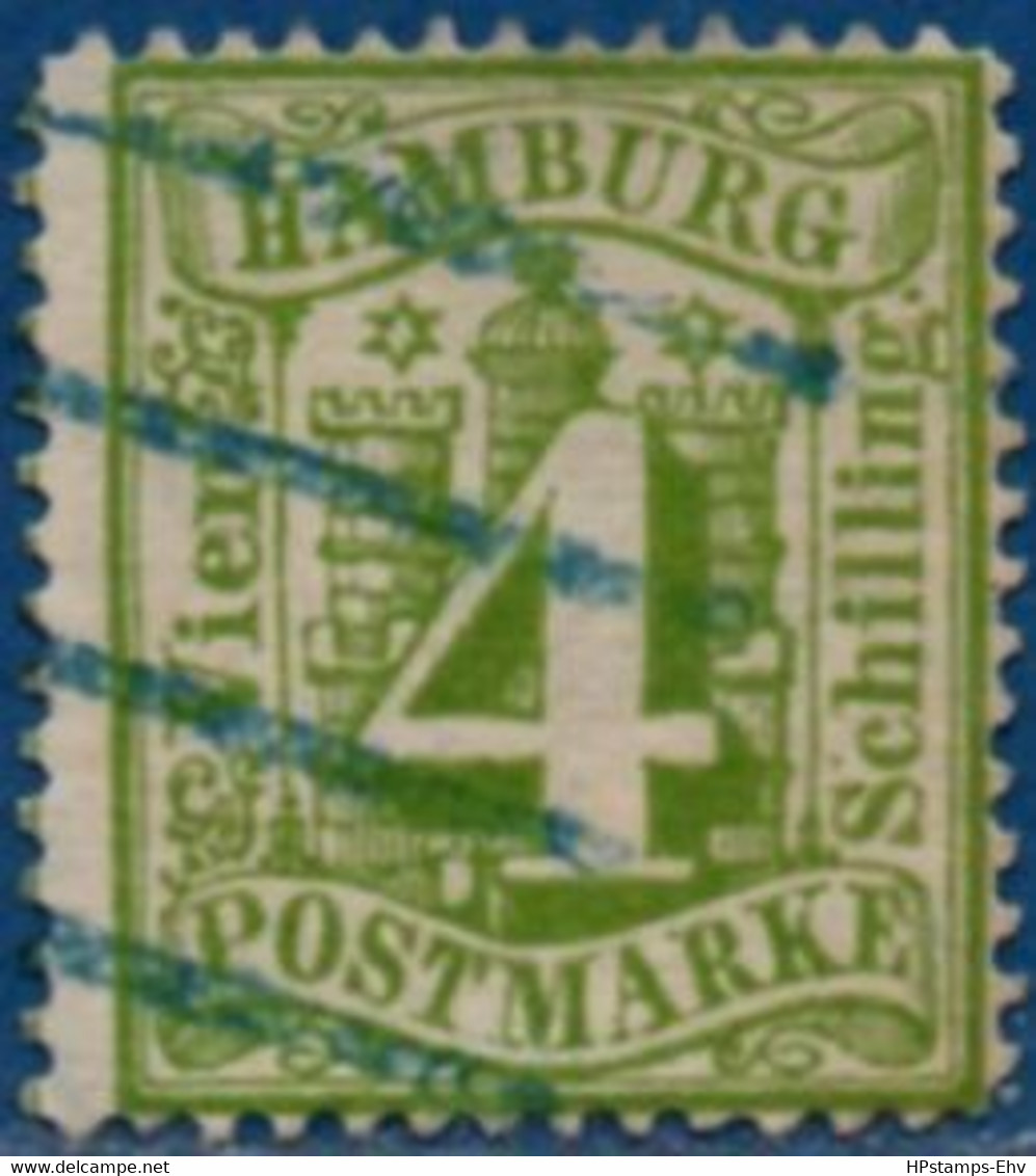 Germany Hamburg 1864 4 S Perf 1 Value Cancelled 2104.1814 Approved George Bühler - Hamburg