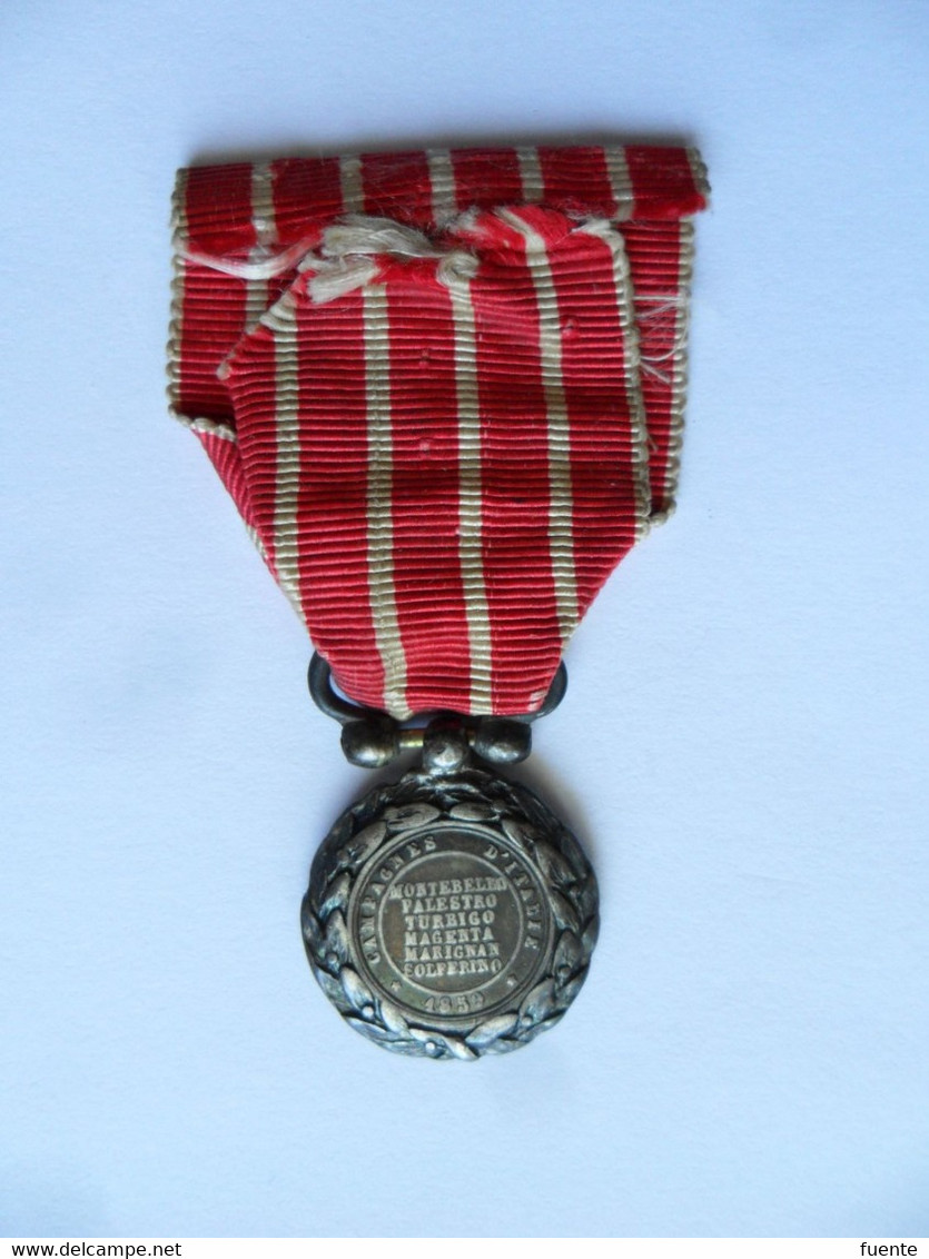 Médaille D'Italie 1859 Du Premier Type Sans Couronne, De Diamètre 21 Mm - Before 1871
