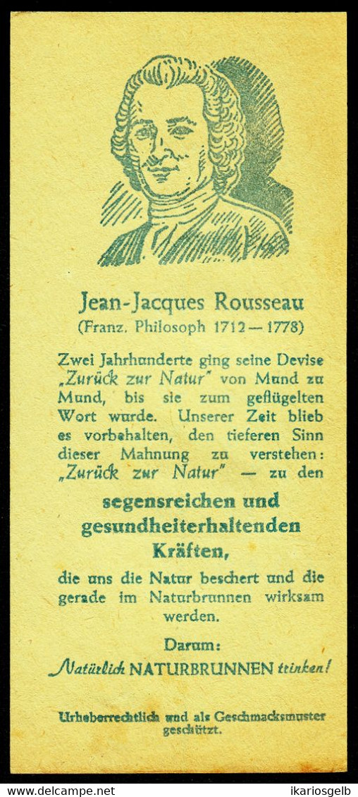 Aachen ~1922 Kleine Rechnung " (früherer) Hermes-Brunnen Mit Spruch J.J. Rousseau " Reklame Werbung A6 - Reclame-artikelen