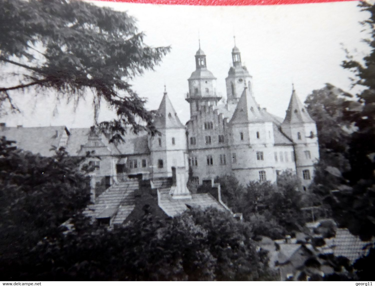Schleusingen - Schloss Bertholdsburg - Kleinformat Echt Foto - Briefmarke 10 Jahre DDR -1958 Thüringen - Schleusingen