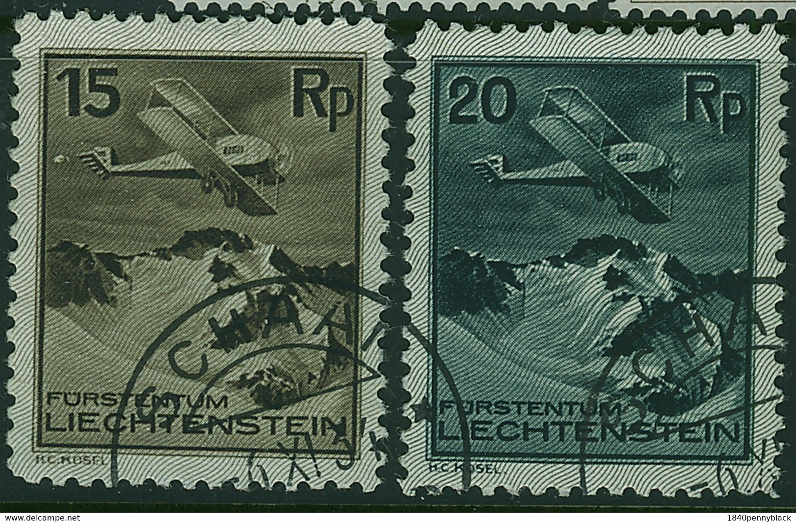 LIECHTENSTEIN 1930 Air 15r & 20r SG 110-1 Used - Gebraucht