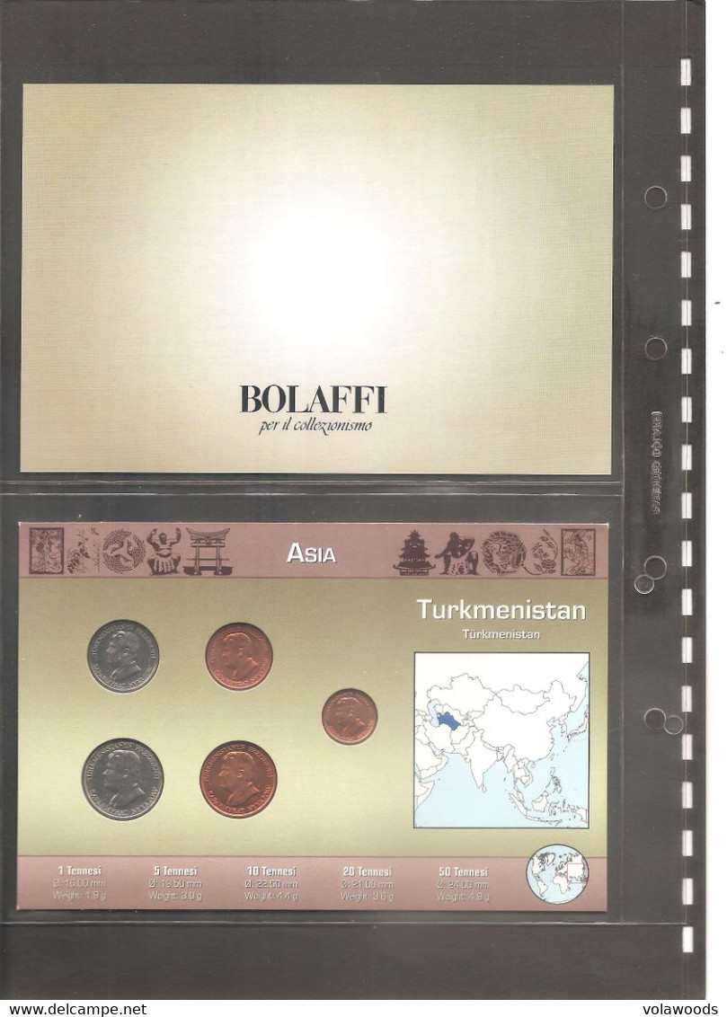 Turkmenistan - Folder Bolaffi Monete Del Mondo - Prima Serie Completa FdS - 1993 Km1/km5 - Turkmenistan