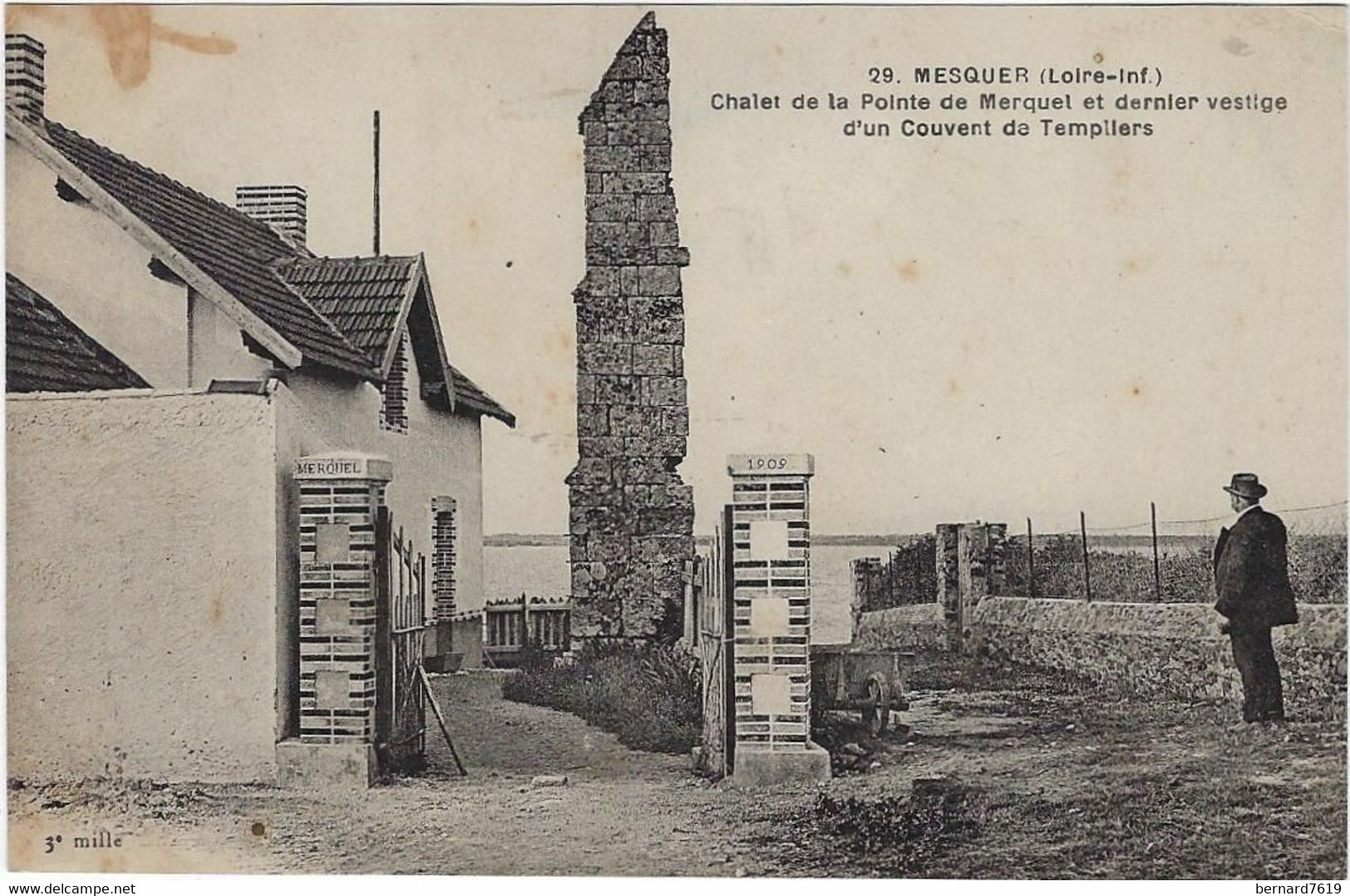 44   Mesquer  - Chalet  De La Pointe De Merquet  Et Dernier Vestige  D'un Couvent De Templiers - Mesquer Quimiac
