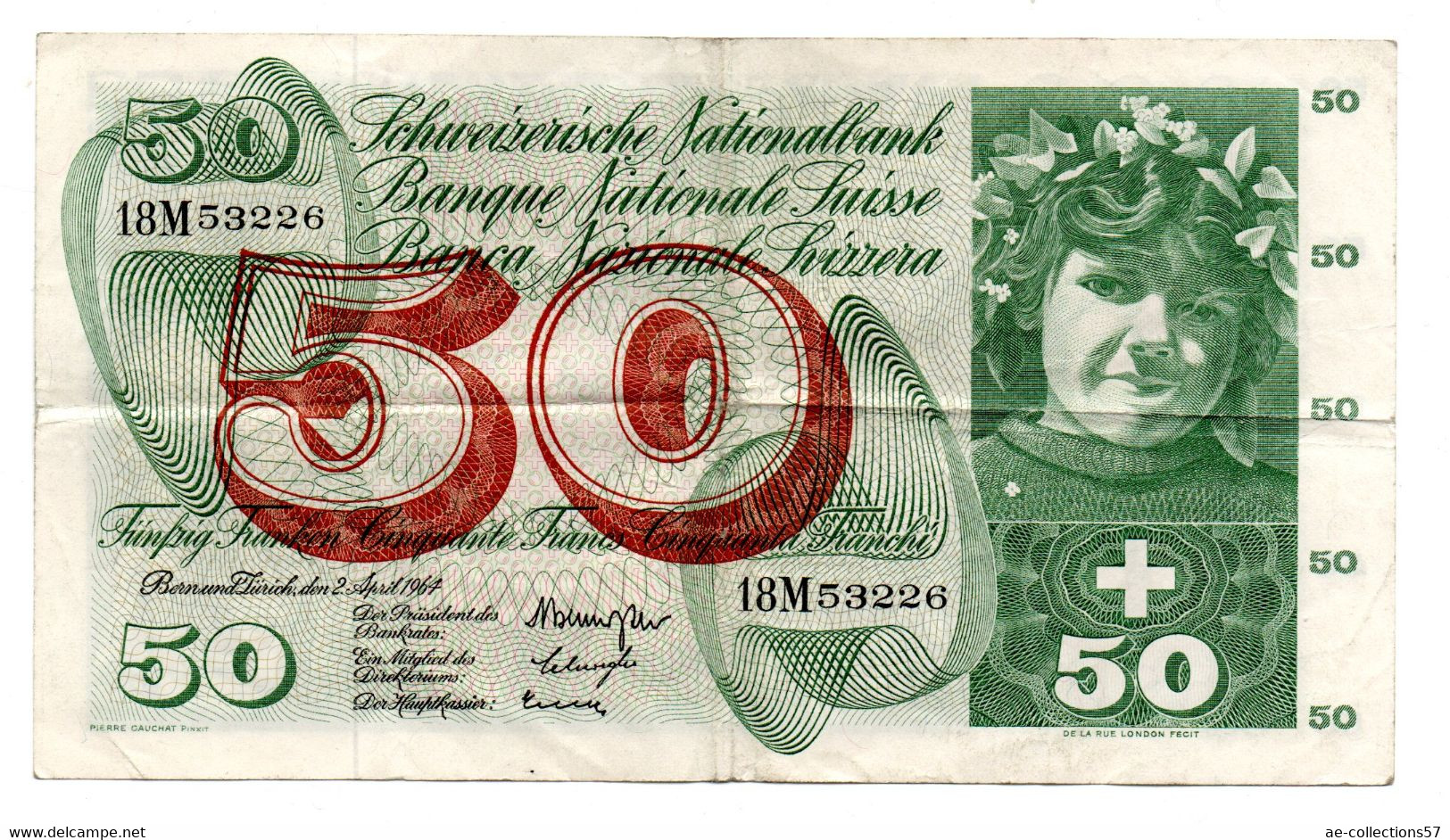 Suisse - 50 Franken 2/04/1964 TB+ - Svizzera