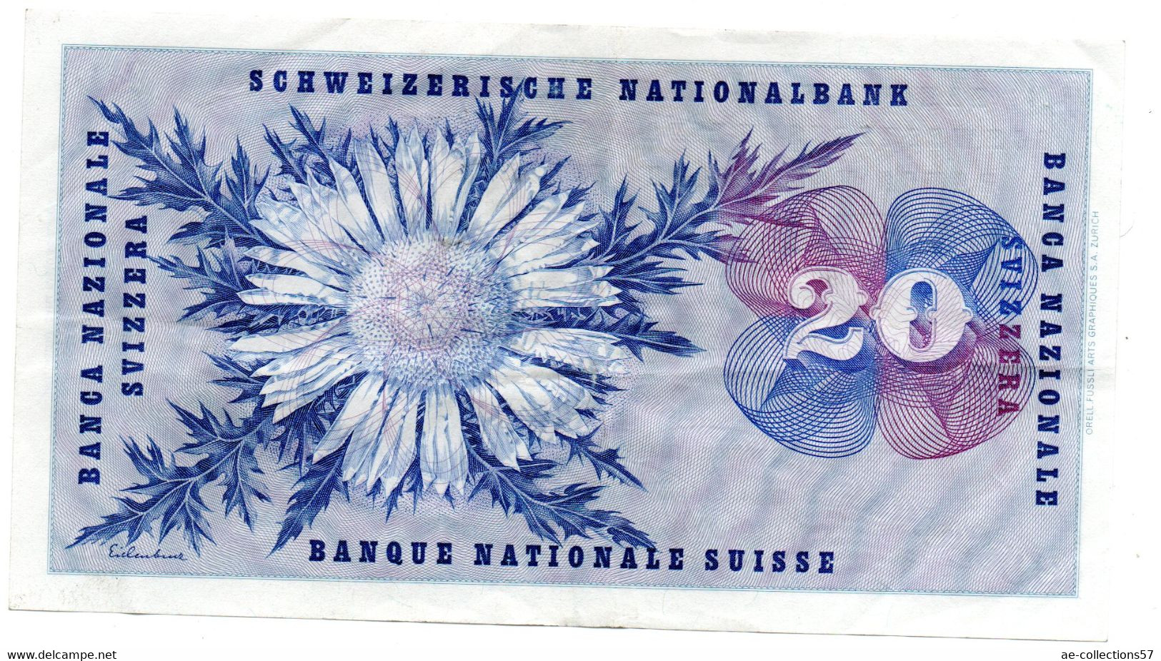 Suisse - 20 Franken  21/01/1965 TTB - Zwitserland