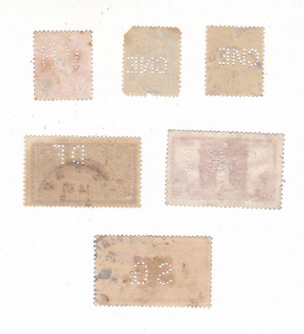 Ancoper Perforé - Lot De 6 TP - VB CNE DF BI SG - Semeuse Mouchon Arc De Triomphe Merson - Other & Unclassified