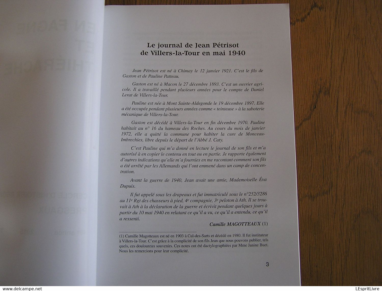 EN FAGNE ET THIERACHE N° 188 Régionalisme Villers La Tour Mai 40 Guerre 40 45 Mariembourg Coquetier Saint Remy Frasnes - België