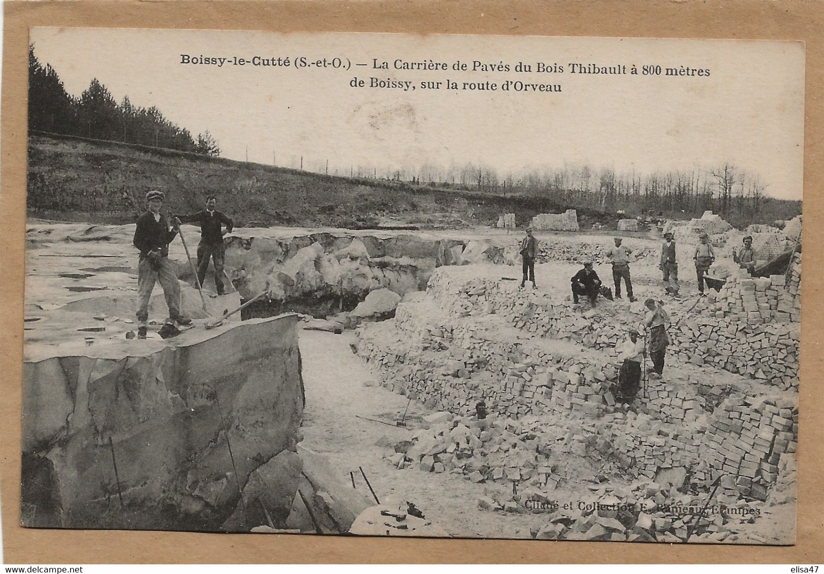 91 BOISSY LE CUTTE (LA  RIVIERE )LA CARRIERE DE PAVES DU BOIS THIBAULT A 800 METRES DE BOISSY SUR LA ROUTE DE ORVEAU - Boissy-la-Rivière