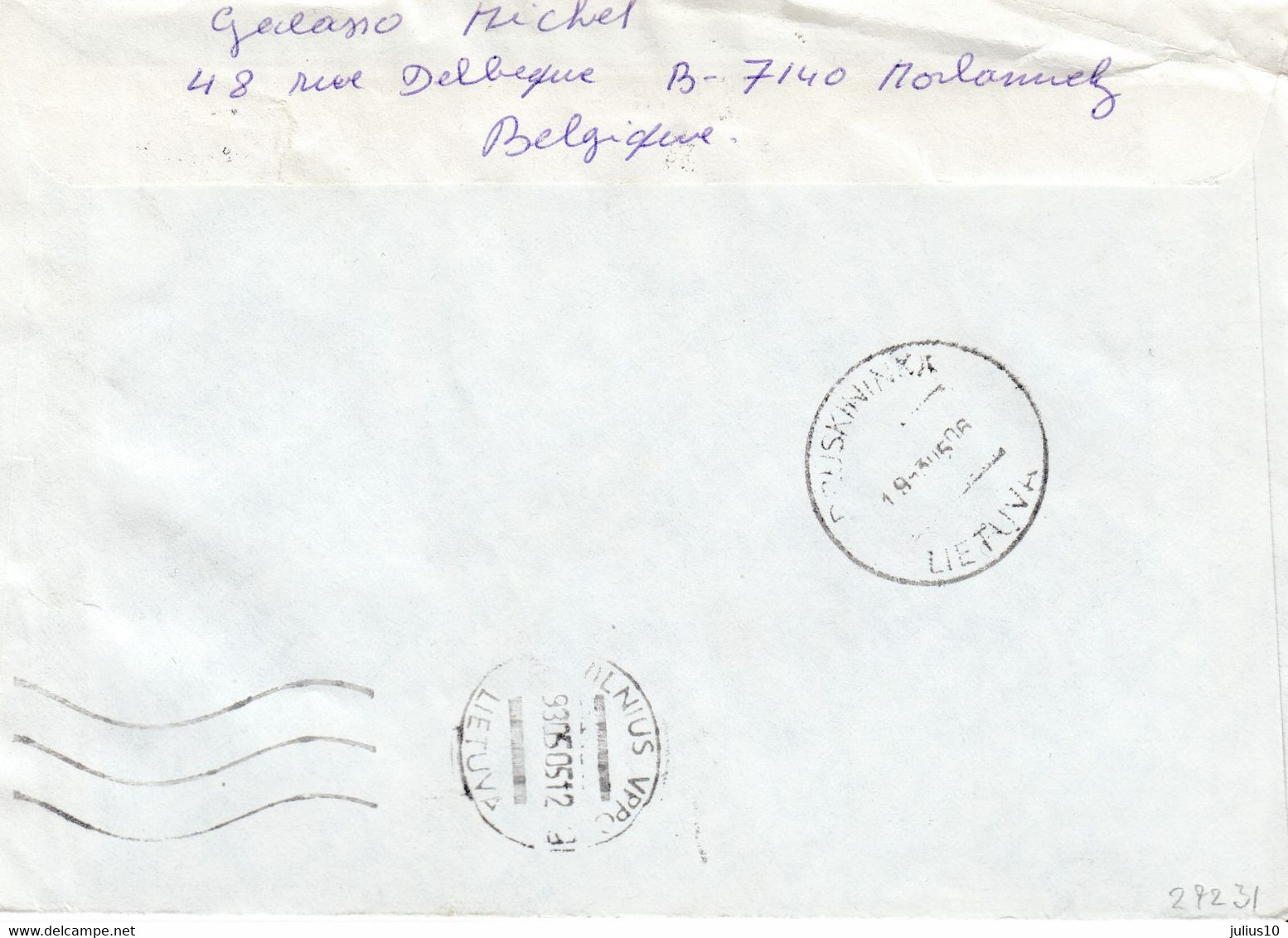 Cover 1993 Sent From Luxembourg To Lithuania Meter Cancel #27231 - Lettres & Documents