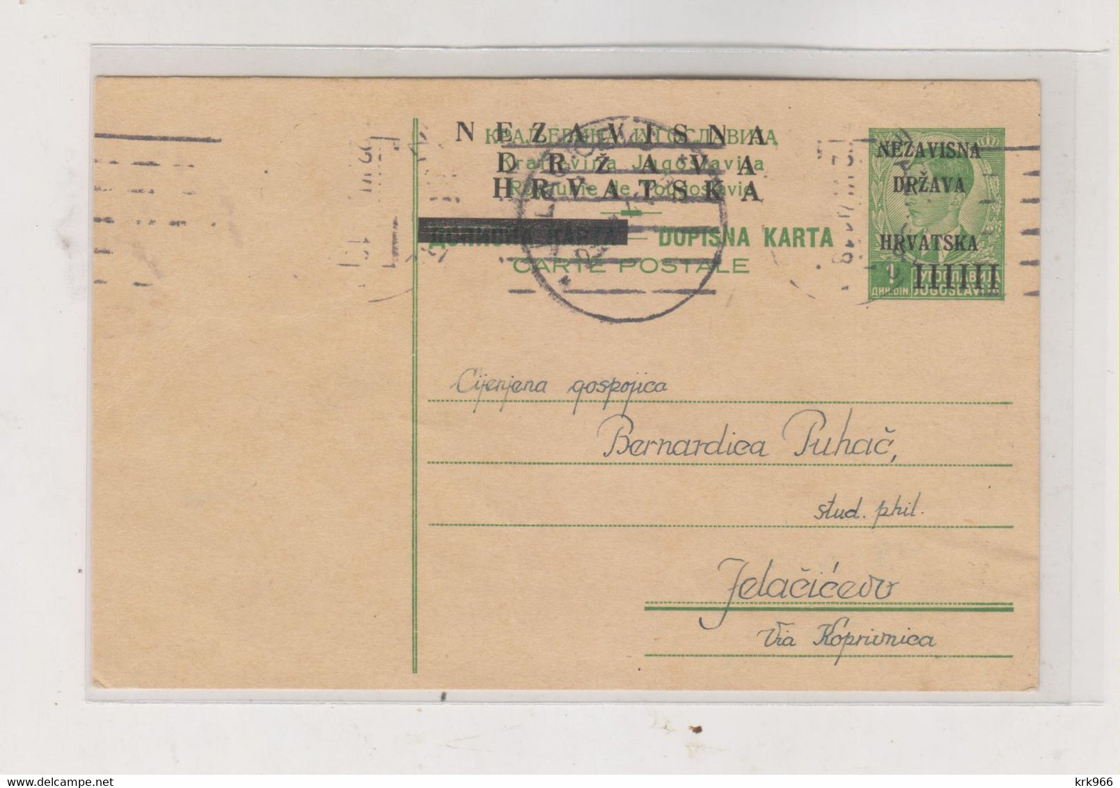 CROATIA WW II,1941 ZAGREB 6 Bars Postal Stationery - Kroatien