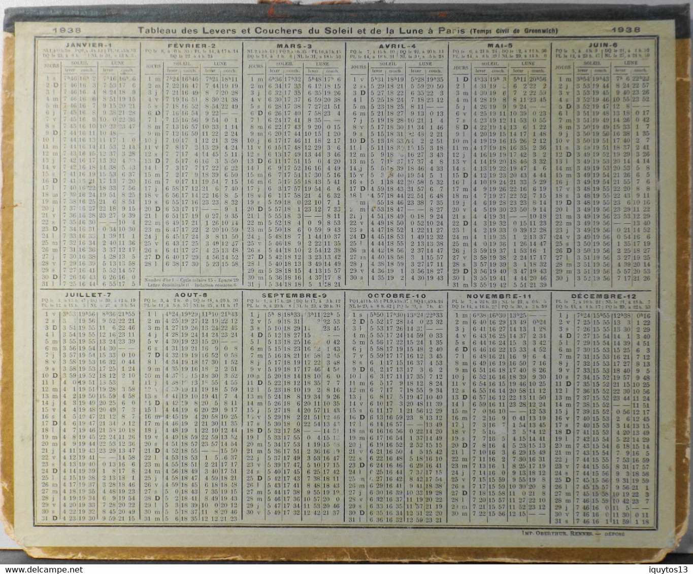 ALMANACH  ANCIEN  Des Postes & Des Télégraphes 1938 - Marrakech " LA KOUTOUBIA " - Grand Format : 1921-40