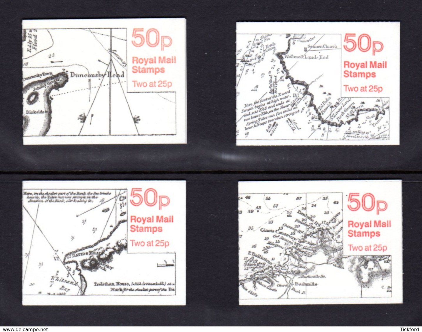 GRANDE-BRETAGNE 1995 - SG FB72/FB75 - Carnets Yvert C1710-5 / C1710A-1 - NEUF** MNH - 50p. Booklets - Sea Charts Series - Markenheftchen