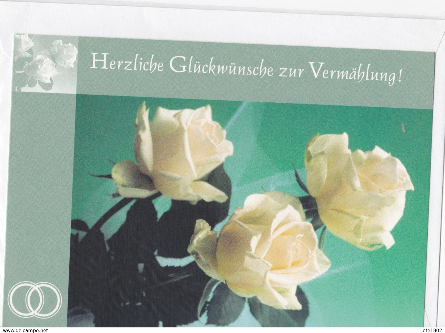 Postogram 148 D / 99 - Herzliche Glückwünsche Zur Vermählung ! White Roses - Postogram