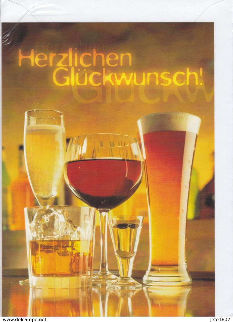 Postogram 169 D  / 00 - Herzlichen Glückwunsch ! - Beer - Champagne - Wine - Whisky ... - Postogram