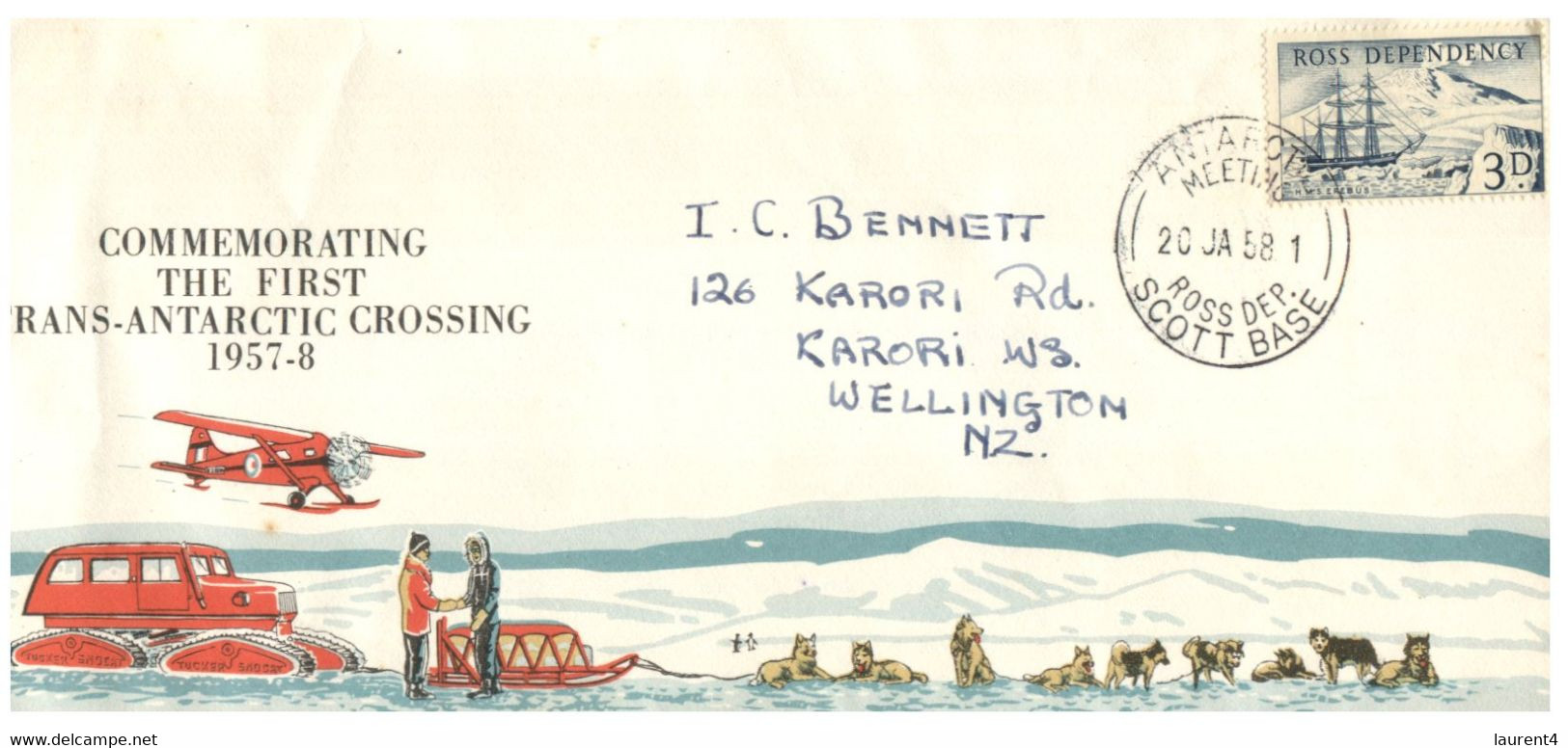 (NN 30) Ross Dependency Cover (New Zealand) - Commemorating The First Trans-Antarctic Crossing 1957-58 - Briefe U. Dokumente