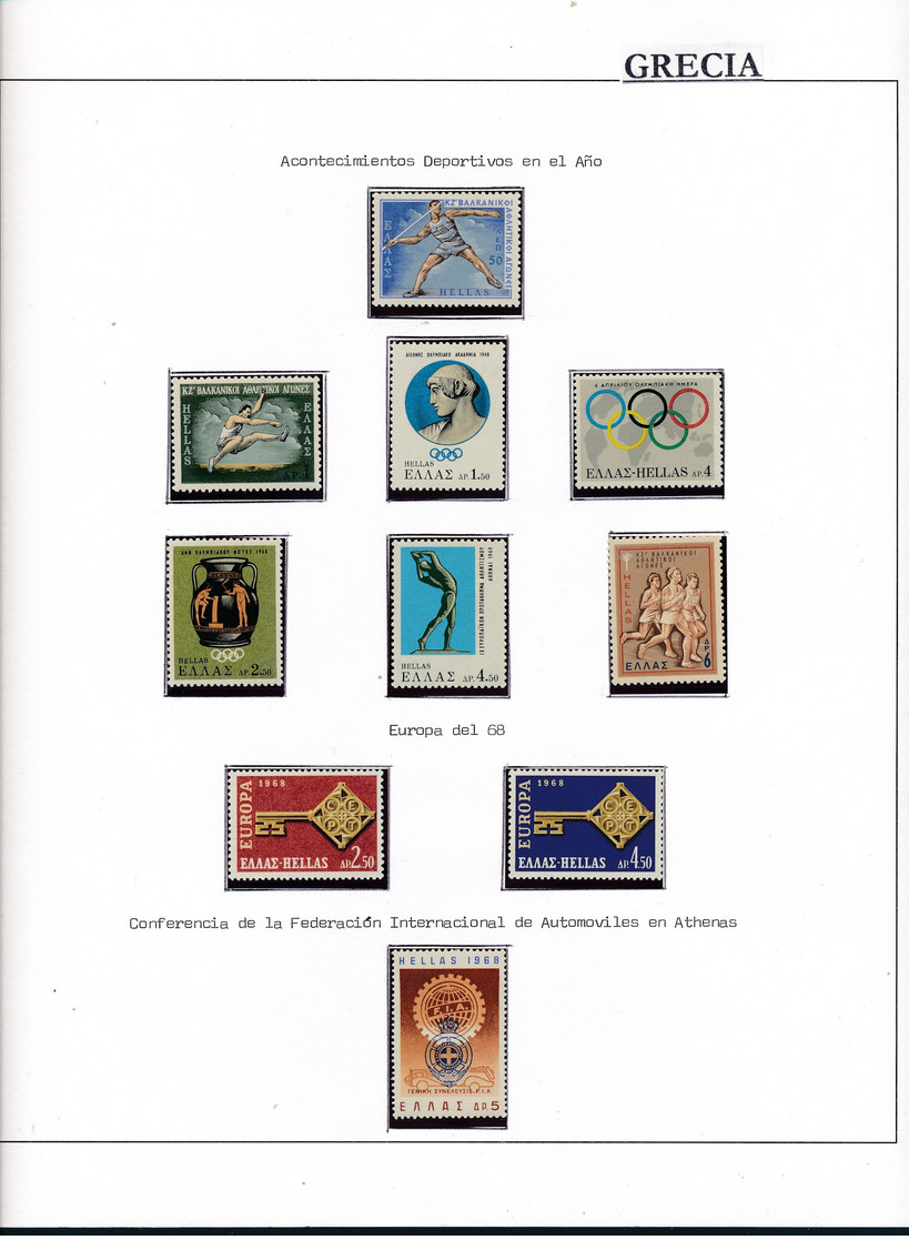 [10] 1926/2000 Grèce  1 Album + 1 Classificateur  Collection assez Complète en Neuf **SC/*Ch (Voir détail) Timbres d'un