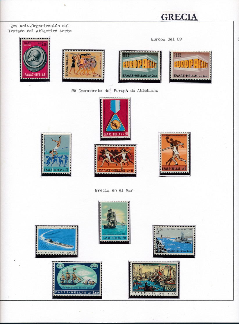 [10] 1926/2000 Grèce  1 Album + 1 Classificateur  Collection assez Complète en Neuf **SC/*Ch (Voir détail) Timbres d'un