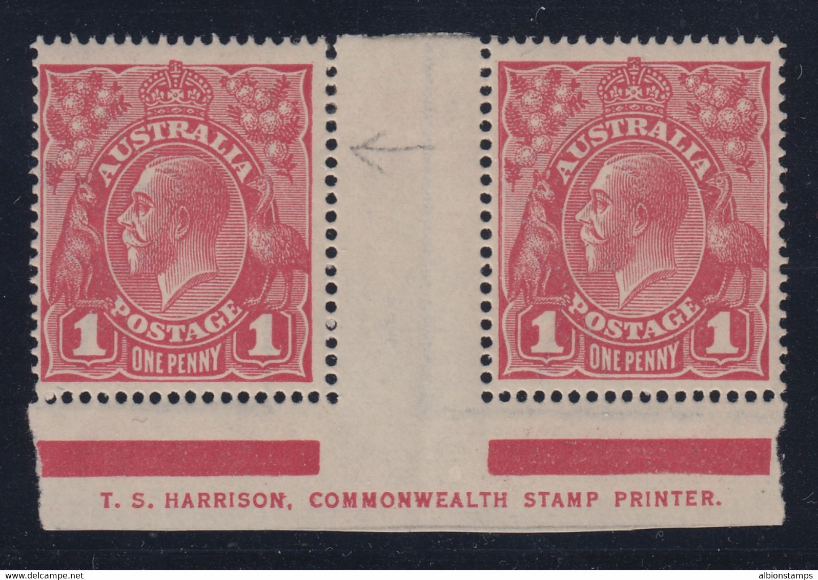 Australia, BW 71(4)zj, MHR T.S. Harrison Imprint Pair With RA Joined (short Sel) - Neufs