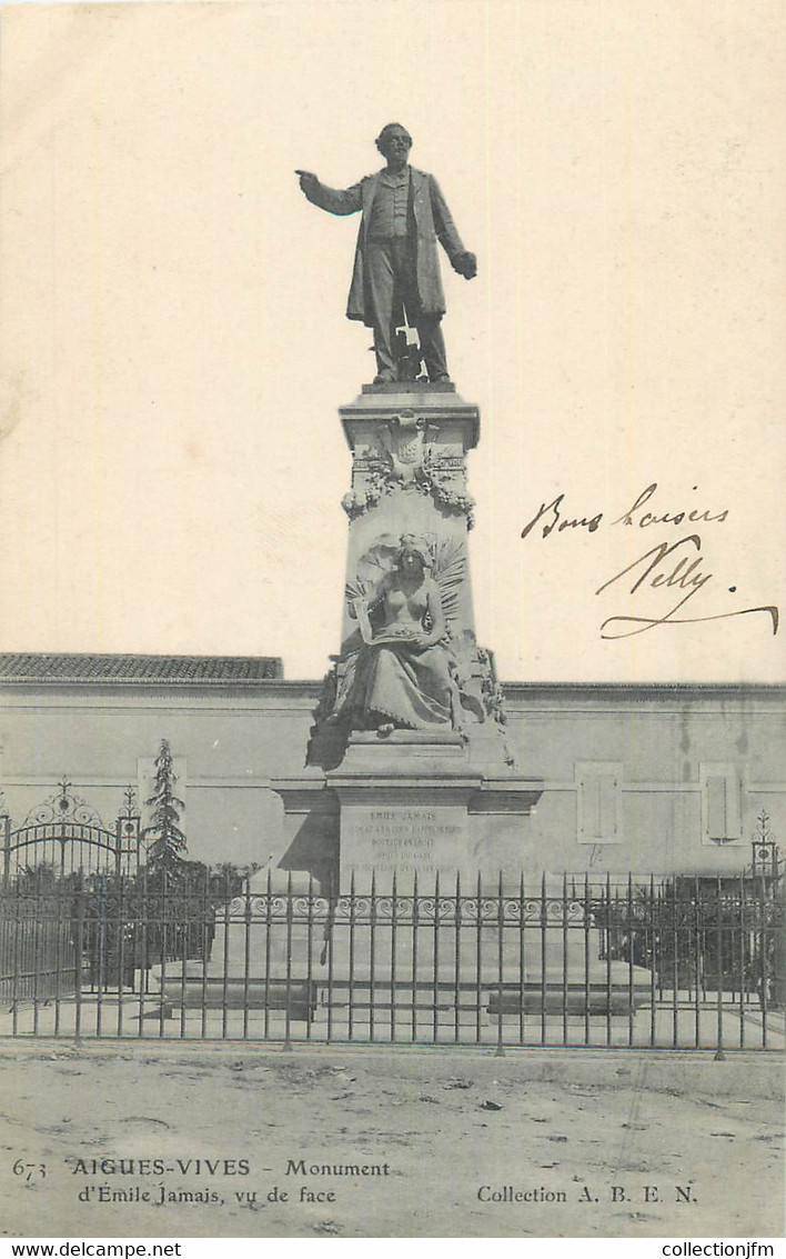 CPA FRANCE 30 " Aigues Vives, Monument De Emile Jamais". - Aigues-Vives